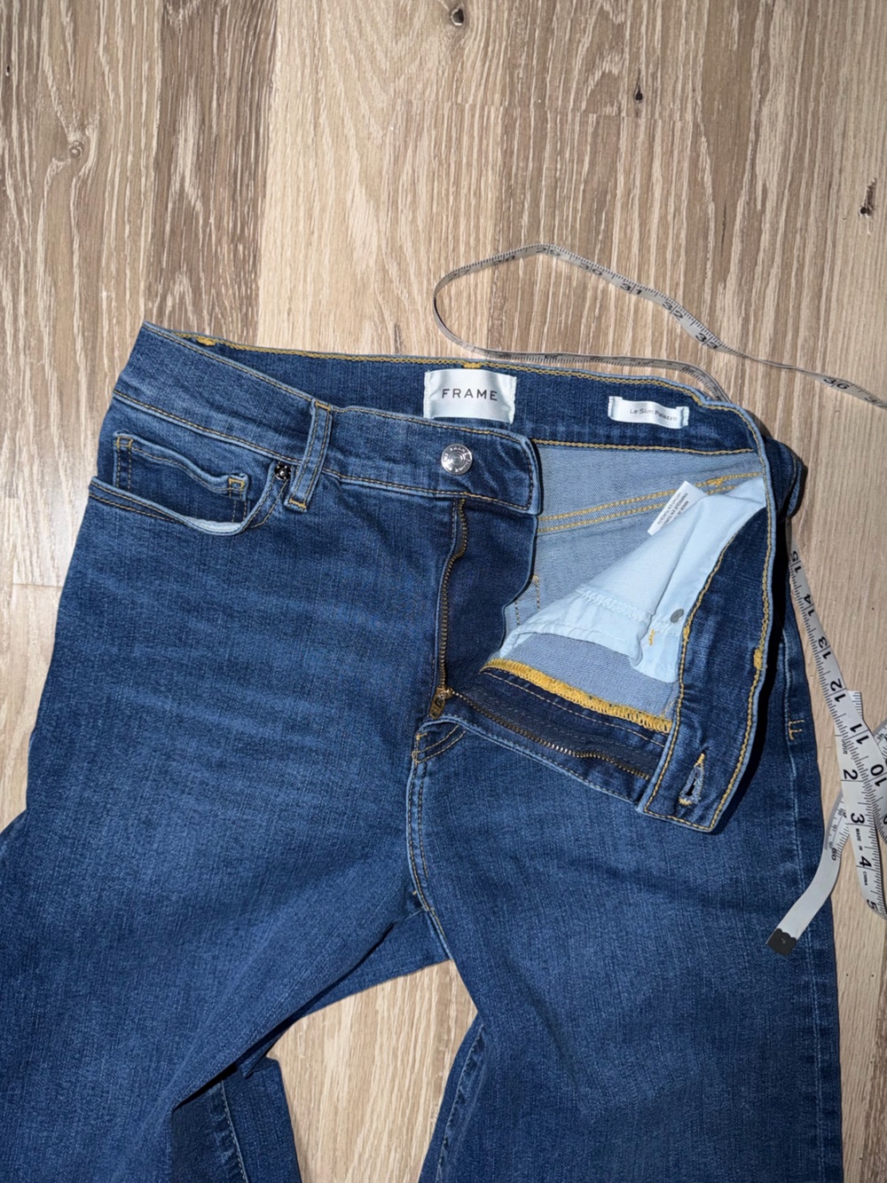 FRAME Le Slim Palazzo High Rise Wide Leg Jeans Medium Wash Size 28 - Picture 7 of 10
